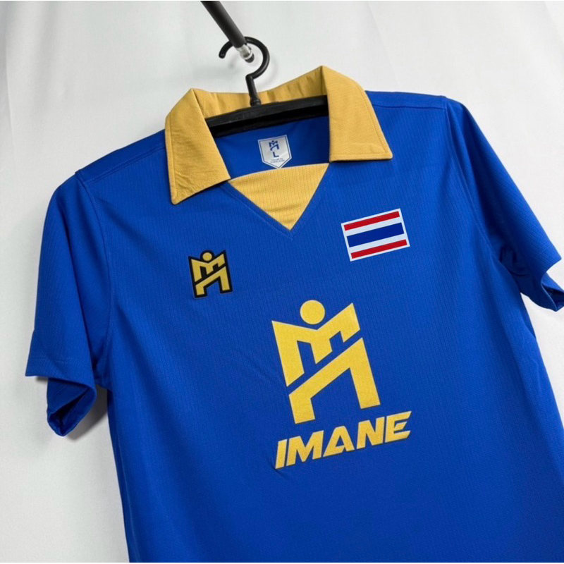 IMANE เสื้อกีฬาคอวีปกทีมชาติ ตกแต่งสปอนเซอร์อกซ้าย-กลางตัว รุ่น IMA1 002