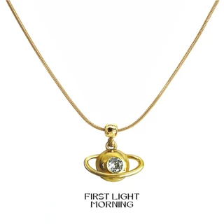 สร้อยคอ + Charm 1 ชิ้น สร้อยตัวอักษร สร้อย alphabet สร้อยปลายเข็ม Letter& Charm Necklace