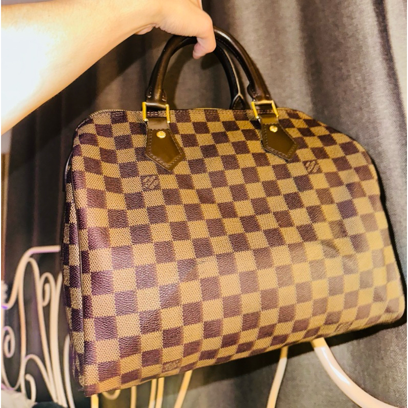 กระเป๋าสะพาย กระเป๋าหลุยส์มือสอง LV หนังแท้100% หลุยส์วินเทจ กระเป๋า LOUIS VUITTON SPEEDY 30 Damier
