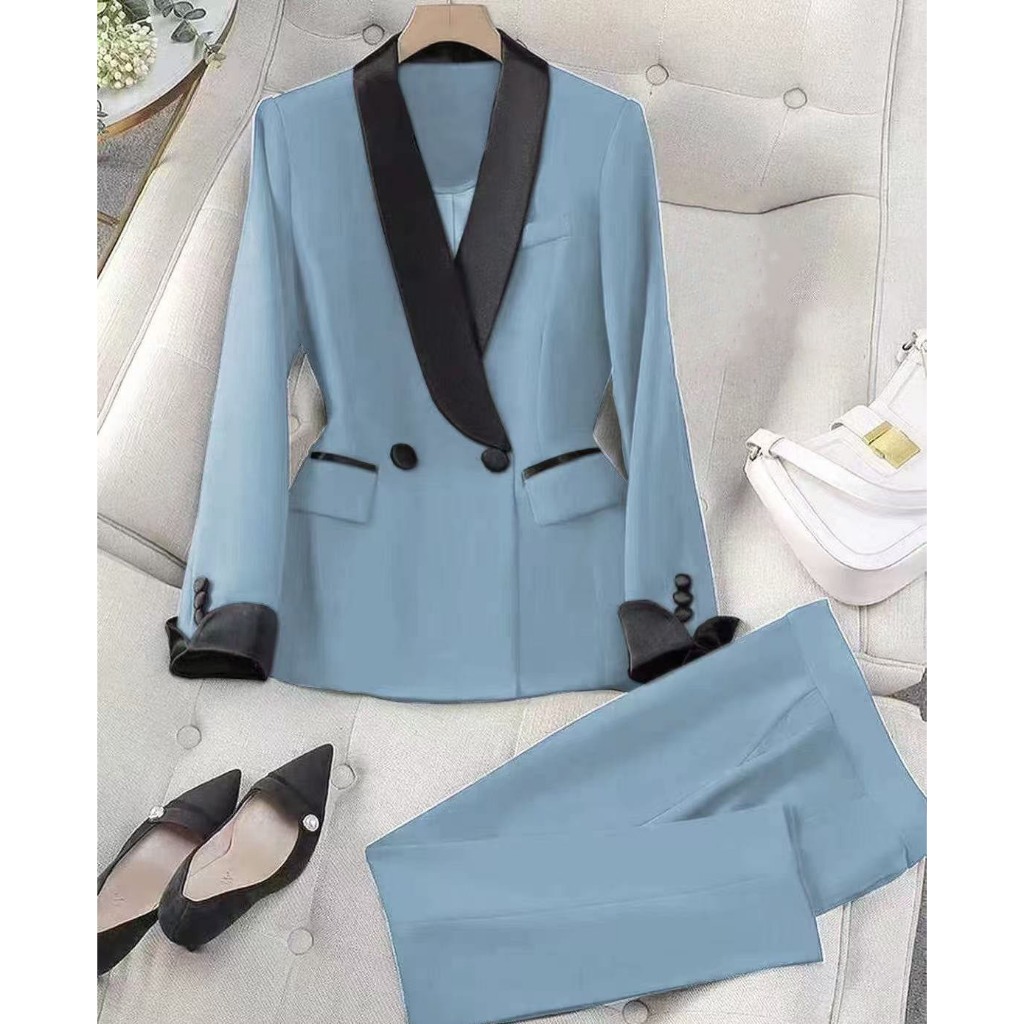SUIT-25 ชุดเซ็ตสูท ชุดสูททำงาน Blazer สำหรับผู้หญิง S-4XL เสื้อแขนยาว กางเกงขายาว สินค้าพร้อมส่ง - รูปที่ 3