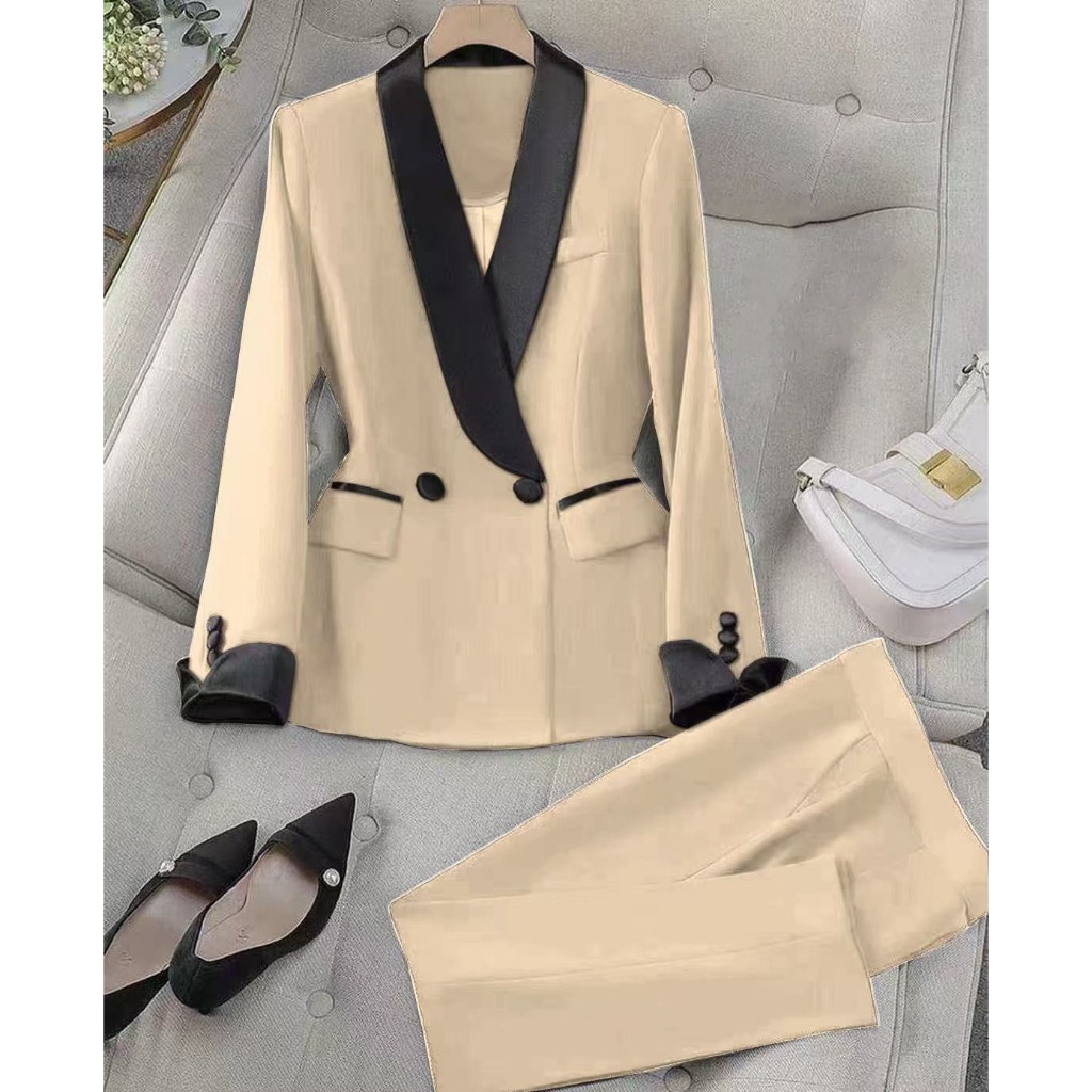 SUIT-25 ชุดเซ็ตสูท ชุดสูททำงาน Blazer สำหรับผู้หญิง S-4XL เสื้อแขนยาว กางเกงขายาว สินค้าพร้อมส่ง - รูปที่ 2