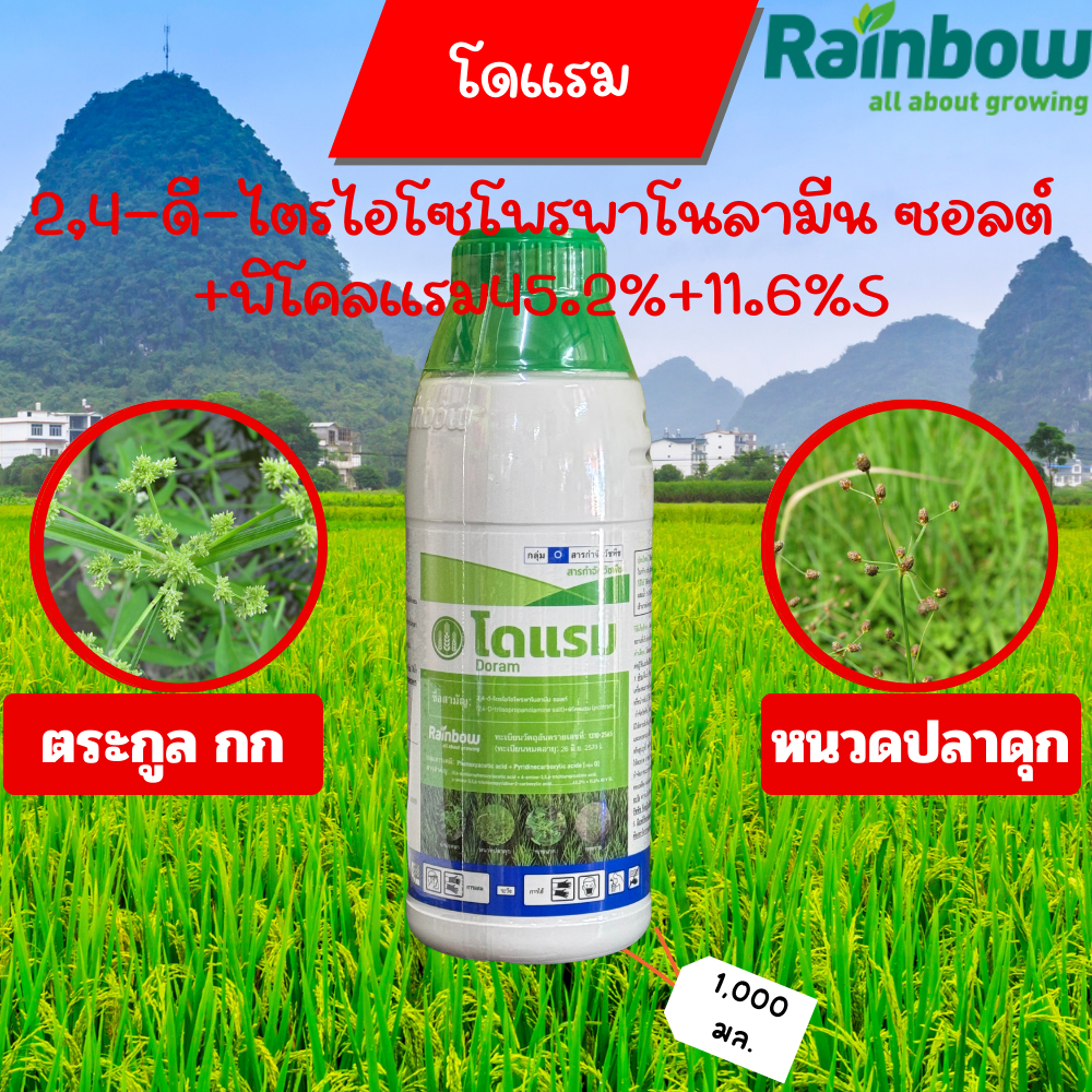 โดแรม 1 ลิตร 2,4-ดี-ไตรไอโซโพรพาโนลามีน ซอลต์ +พิโคลแรม45.2%+11.6%SL