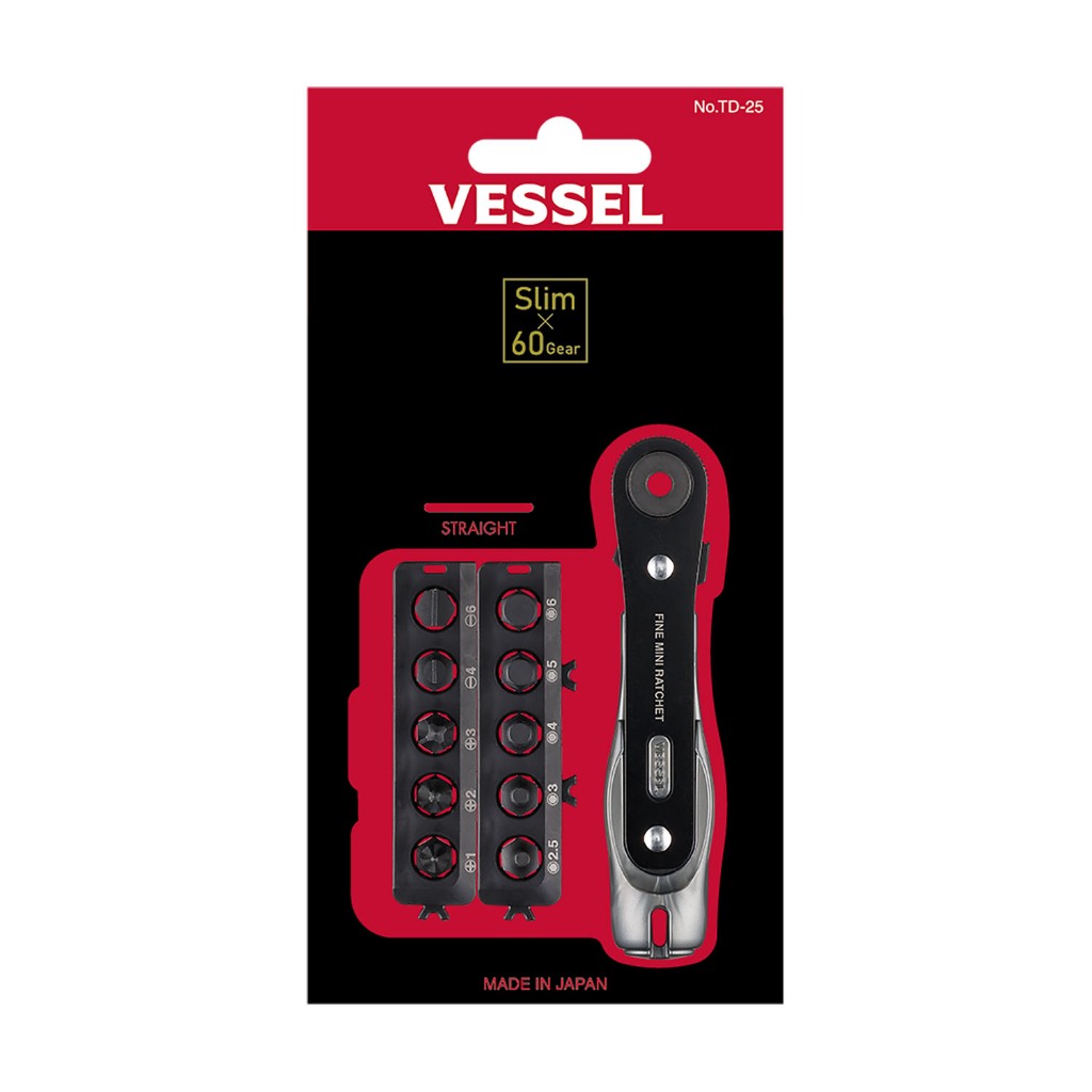 Vessel ไขควงฟรีขันที่แคบ TD-25 , TD-25B