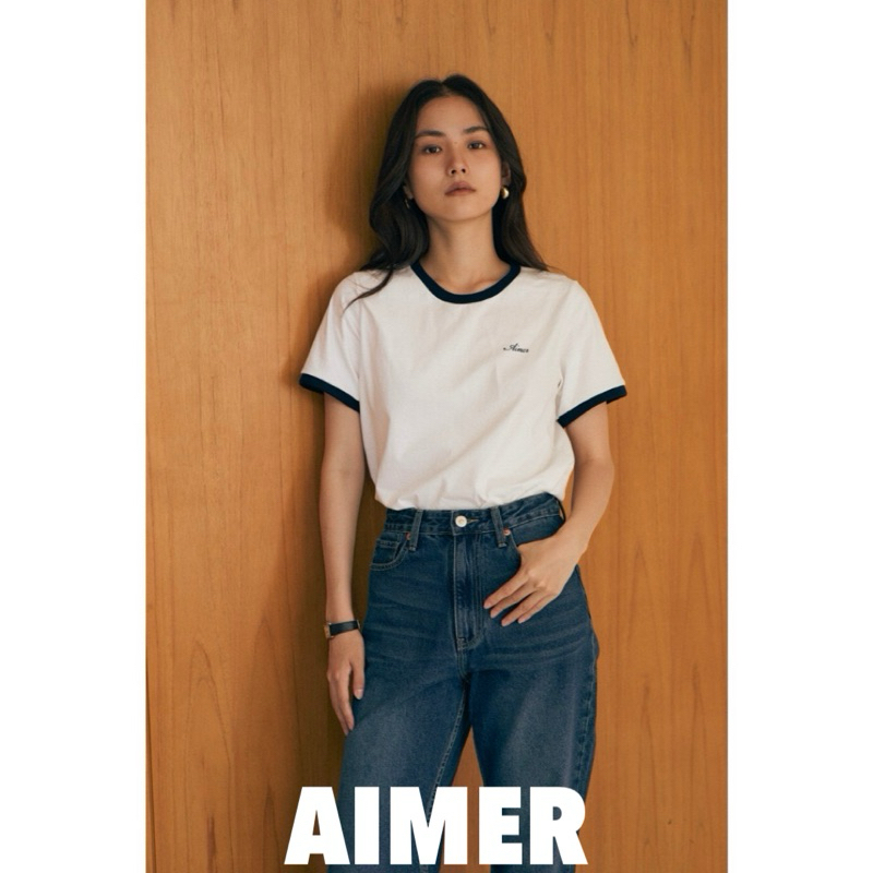 〈พร้อมส่ง แท้100% จากofficial〉AIMER Classic Ribbed Contrast T-Shirt