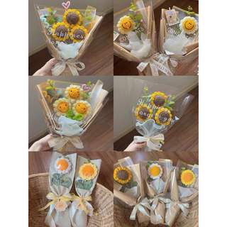 [พร้อมส่ง🇹🇭]🌻💐 ช่อดอกไม้น่ารัก ดอกทานตะวันถักมือ สำหรับเป็นของขวัญให้คนพิเศษ ปัจฉิม วันเกิด วันครบรอบ ✨By NewKwan Studio
