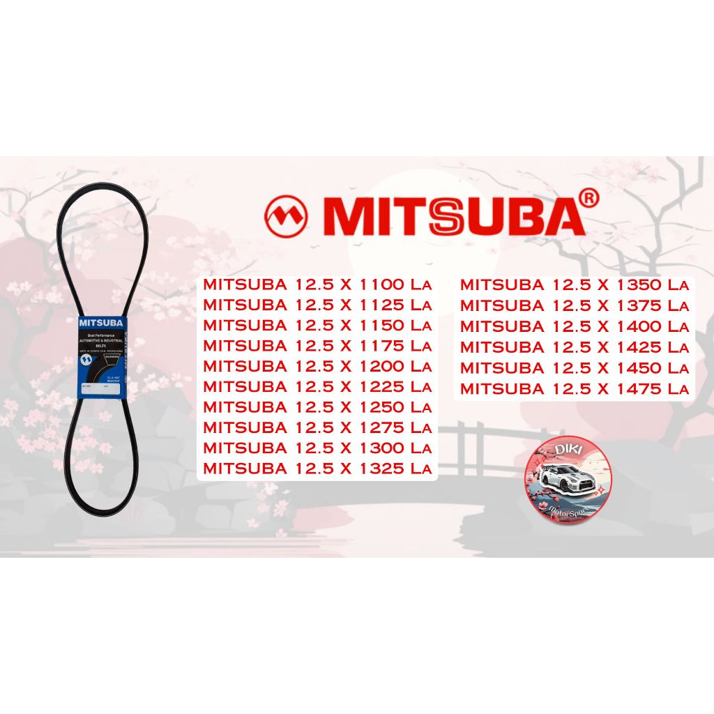 สายพาน MITSUBA 12.5 X 1100 - 12.5 X 1475 แบบเรียบ