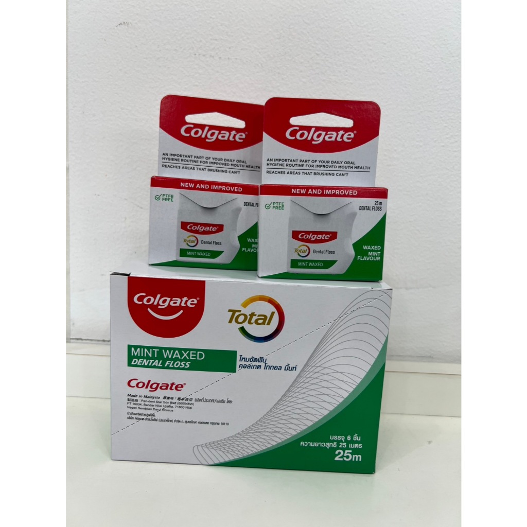 Colgate Total Mint waxed Dental Floss 25m