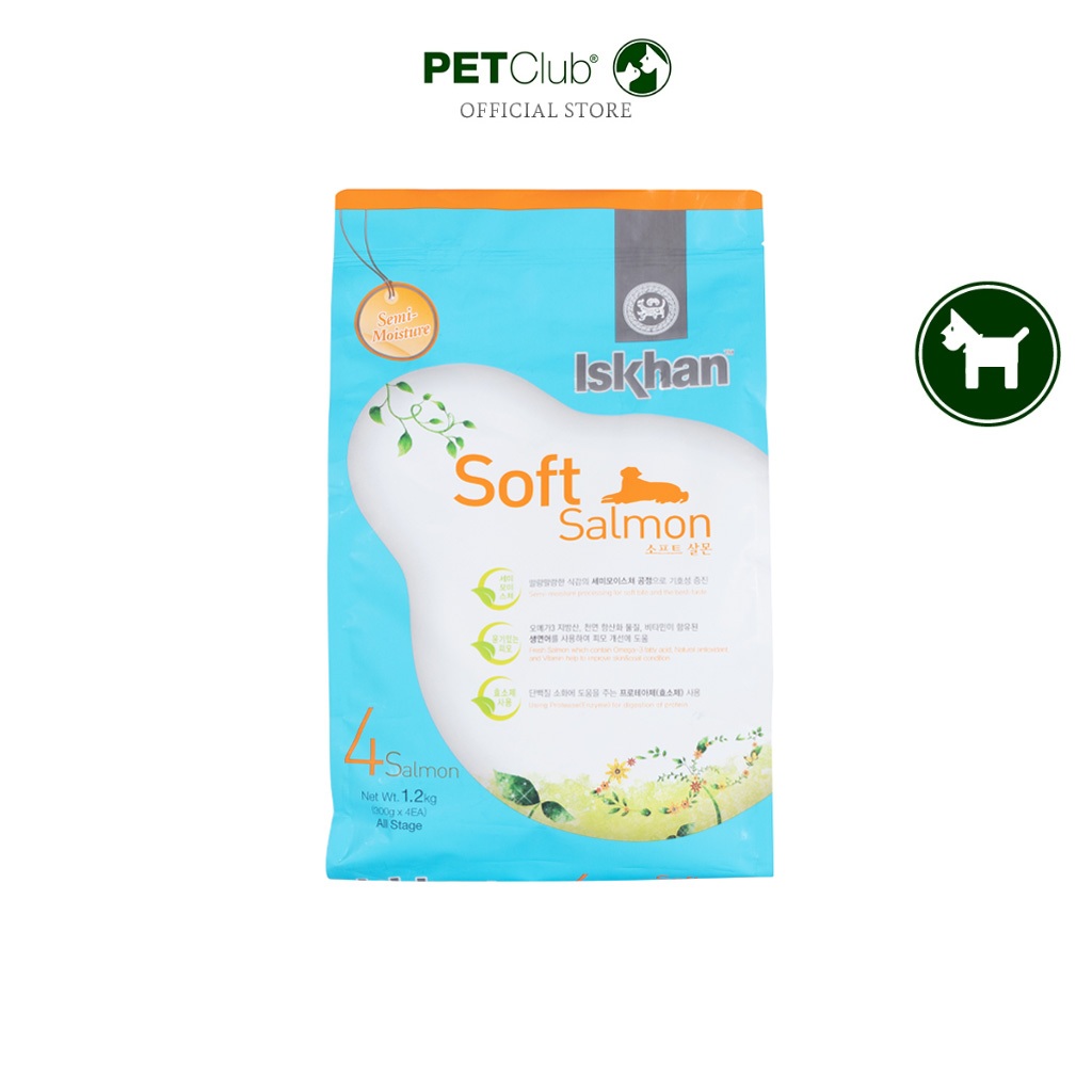 [PETClub] Iskhan Soft Salmon - อาหารสุนัขเม็ดนุ่ม สูตรแซลมอน 1.2kg.