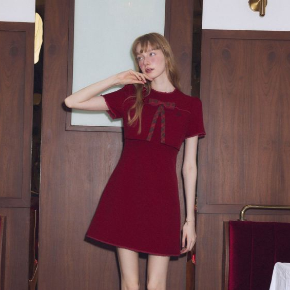 La Mignonne(XS-3XL)Evary Mishow Dress เดรสใส่ทำงาน เข้ารูปทรงสวยเป๊ะ ดีเทลแต่งโบว์ด้านหน้า เรียบดูหรูสุด