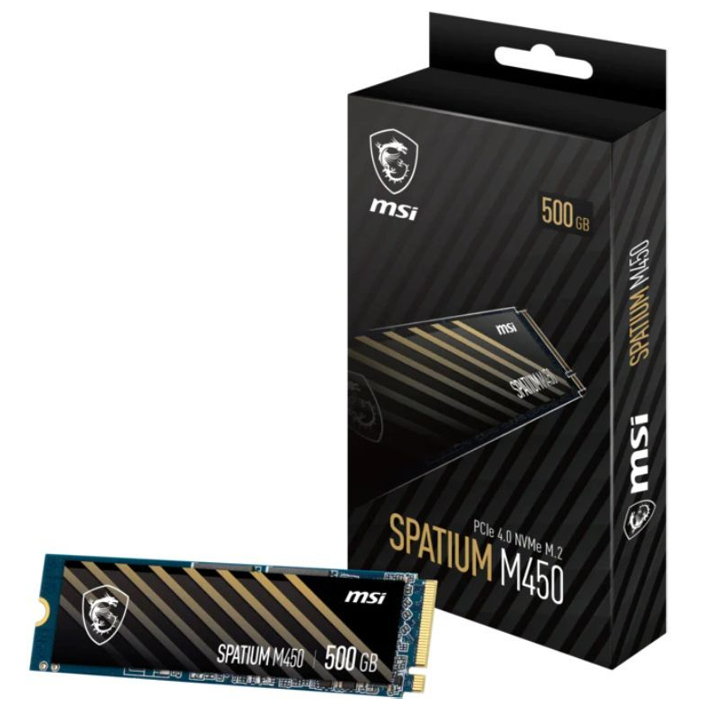 MSI SPATIUM M450 PCIe 4.0 NVMe M.2 500GB up to 3,600/2,300 MB/s