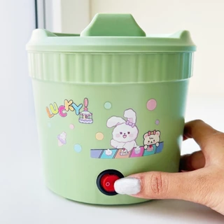 พร้อมส่ง หม้อเทปล่อนไฟฟ้ามินิ LUCKY GREEN 1L