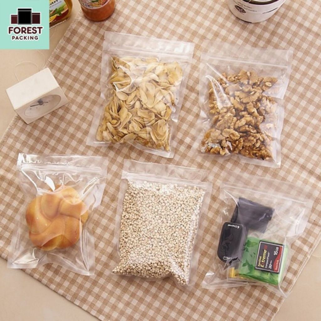 ถุงซิปล็อค ถุงพลาสติก เนื้อใส ซองซิป ก้นแบน ตั้งไม่ได้ [50 ใบ] - Forestpacking