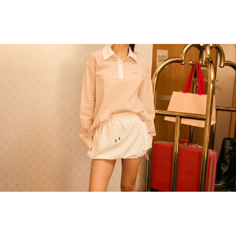 lookbooklookbook rugby shirt สีชมพู