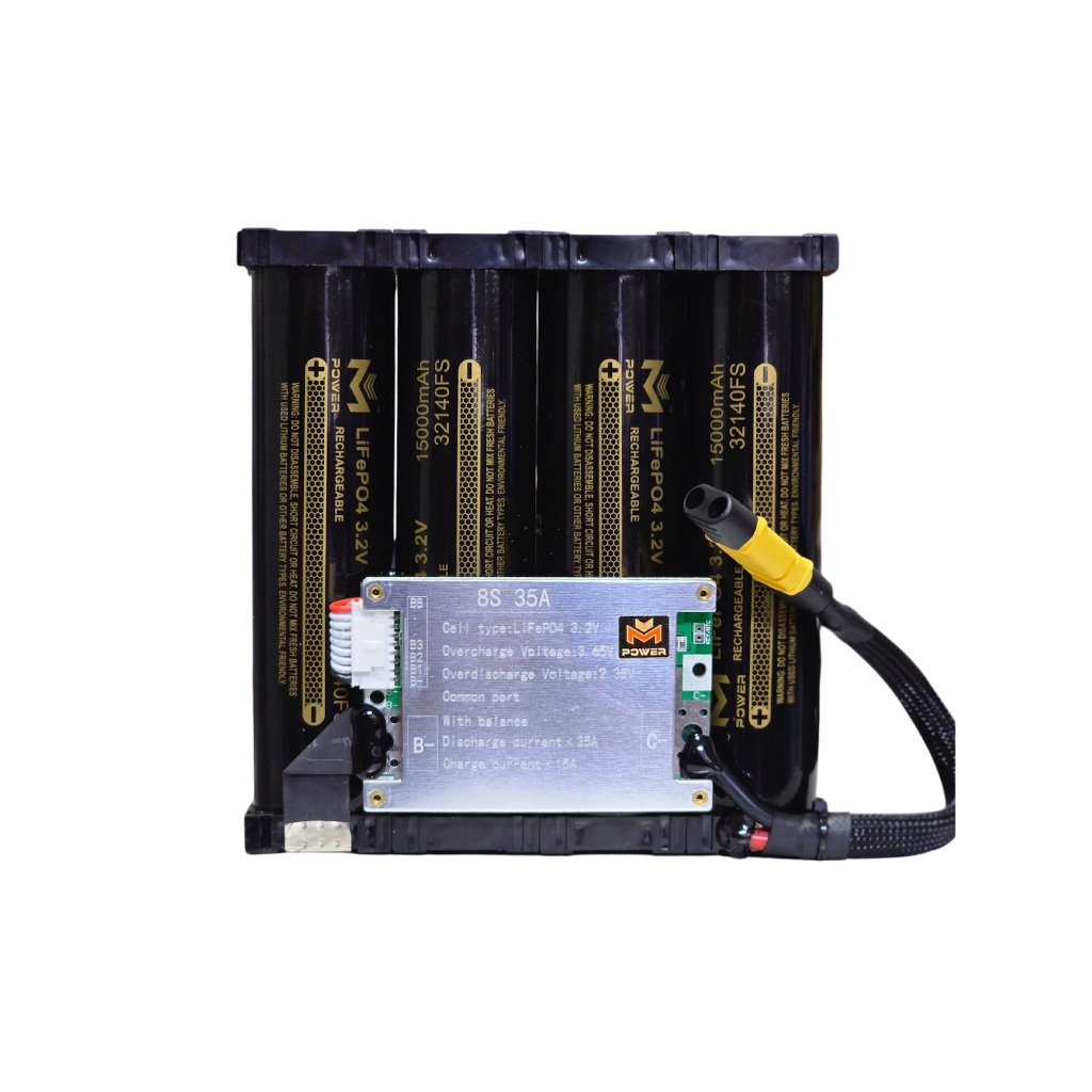 8S แบตเตอรี่ แพ็ค (New) M-Power Battery LiFePO4 📌8S 25.6V 30,000 mAh  (แบตลำโพงบลูทูธ) ทรง2P