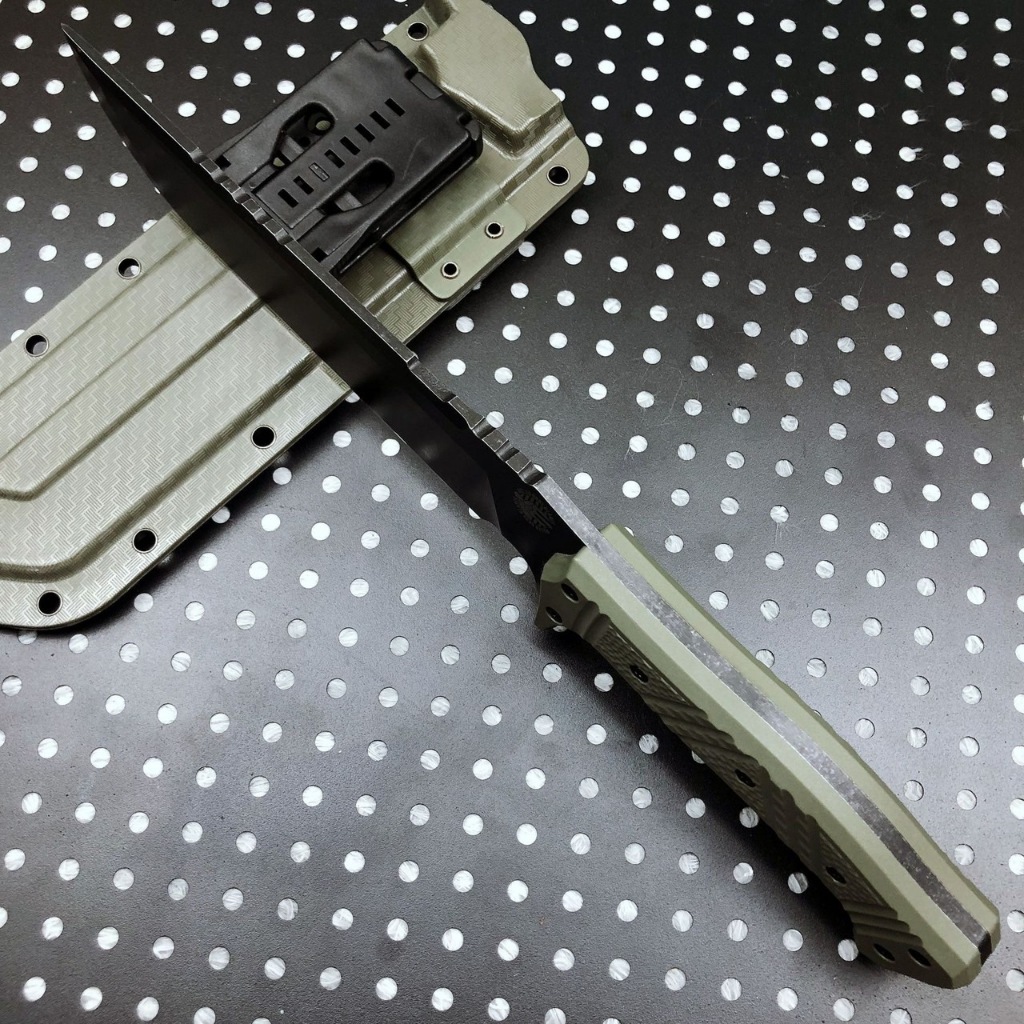 มีดเดินป่าพร้อมซอง มีดขนาดใหญ่ มีดสับกระดูกทำอาหาร เดินป่าแค้มปิ้ง ฟันไม้สันหนาETO/GR - รูปที่ 6