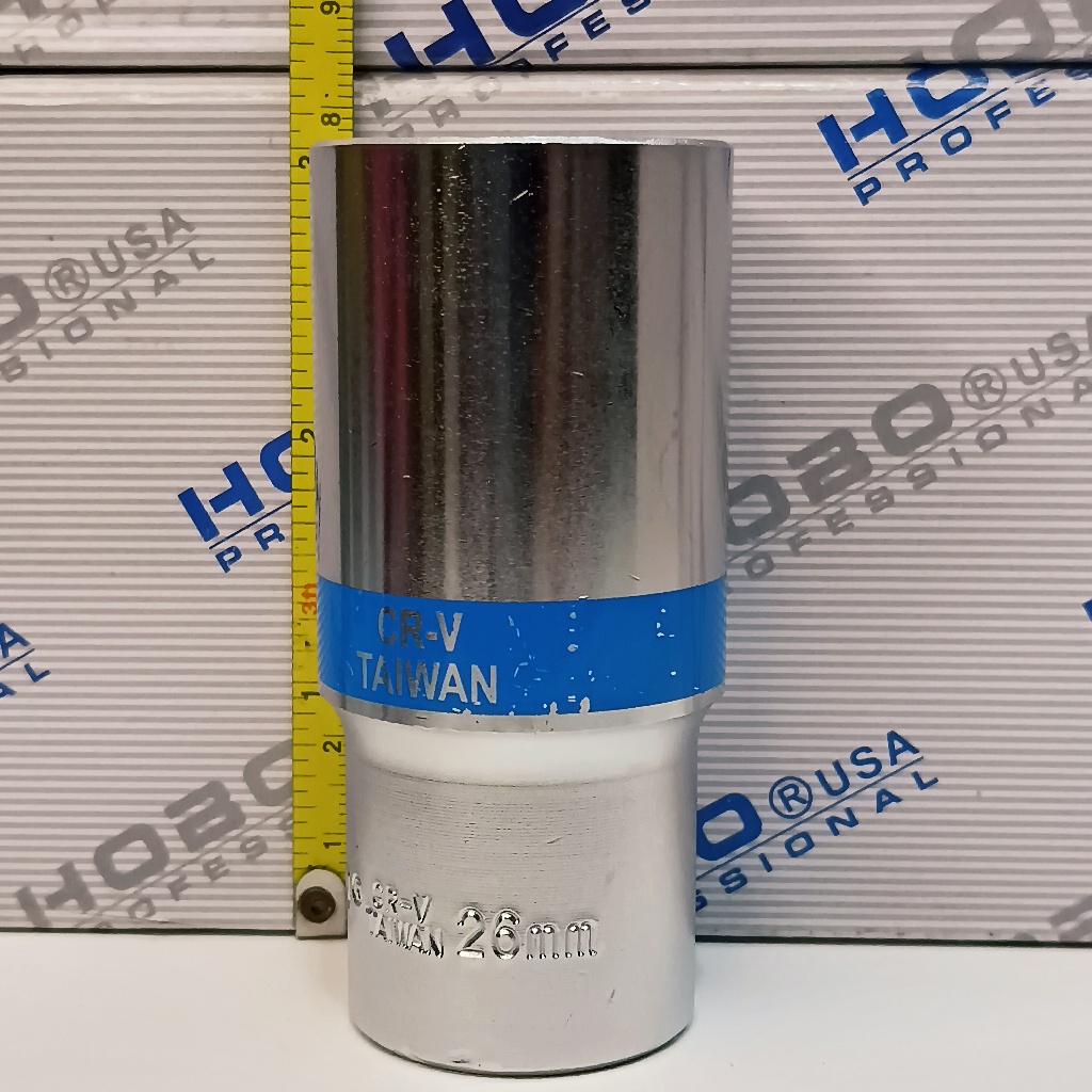 HOBO ลูกบล็อกยาว 1/2"(4หุน) 6 เหลี่ยม เบอร์  26  แท้ 100%  ผลิตไต้หวัน (MADE IN TAIWAN)