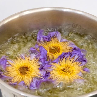 ชาบัวสีน้ำเงิน Blue lotus สายพันธุ์ blue lotus lily หรือ Nymphaea อบสะอาดปลอดสาร 100 กรัม ซองใหญ่ รับOEM แบรนด์