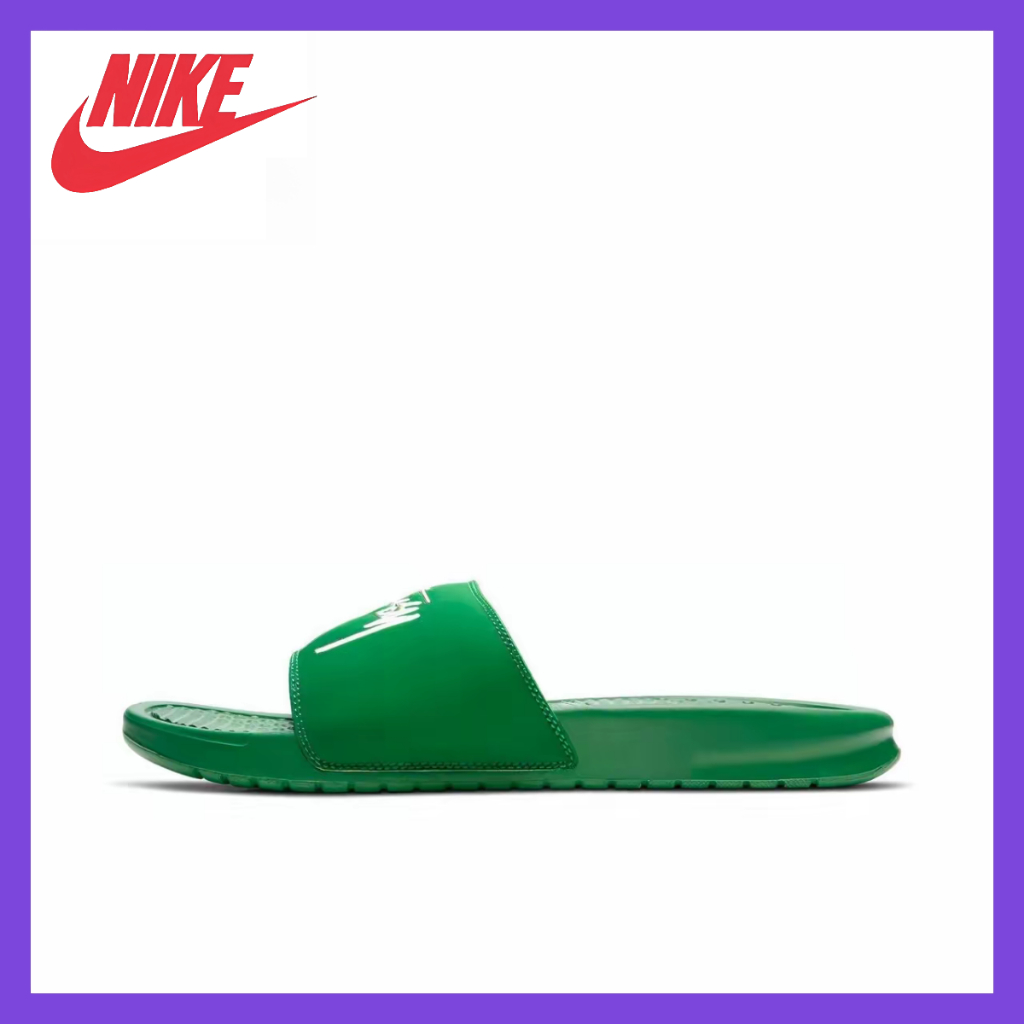 Stussy x Nike Benassi Slide รองเท้าแตะกันลื่นสำหรับผู้ชายและผู้หญิง รองเท้าแตะน้ำหนักเบาและทันสมัย