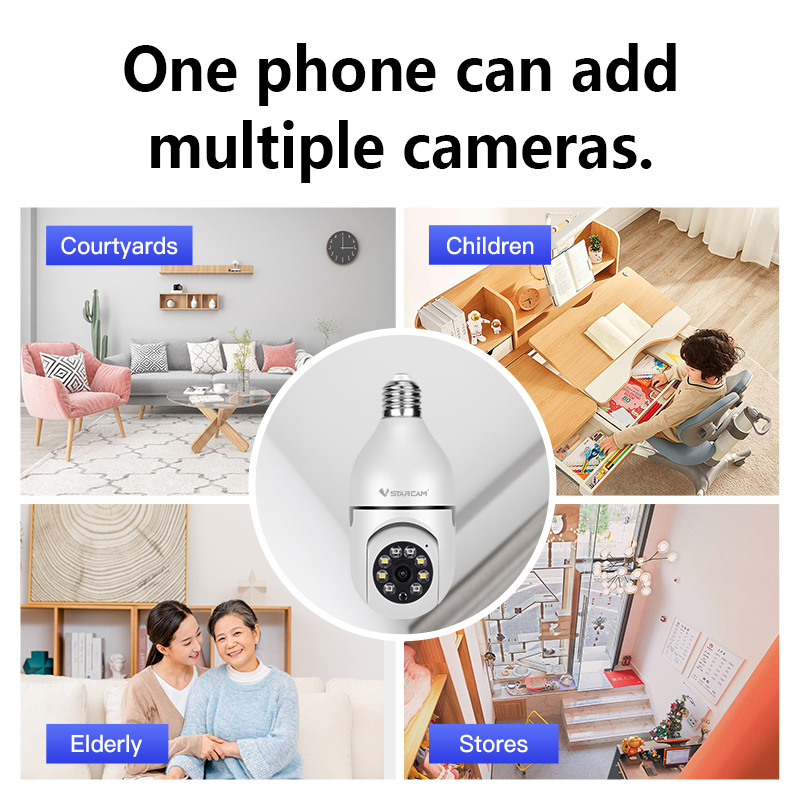 VSTARCAM CS660 WiFi SUPER HD 1296p 3MP iP Camera ใส่ขั้วหลอดไฟ E27 กล้องวงจรปิดไร้สาย Ai + แจ้งเตือน