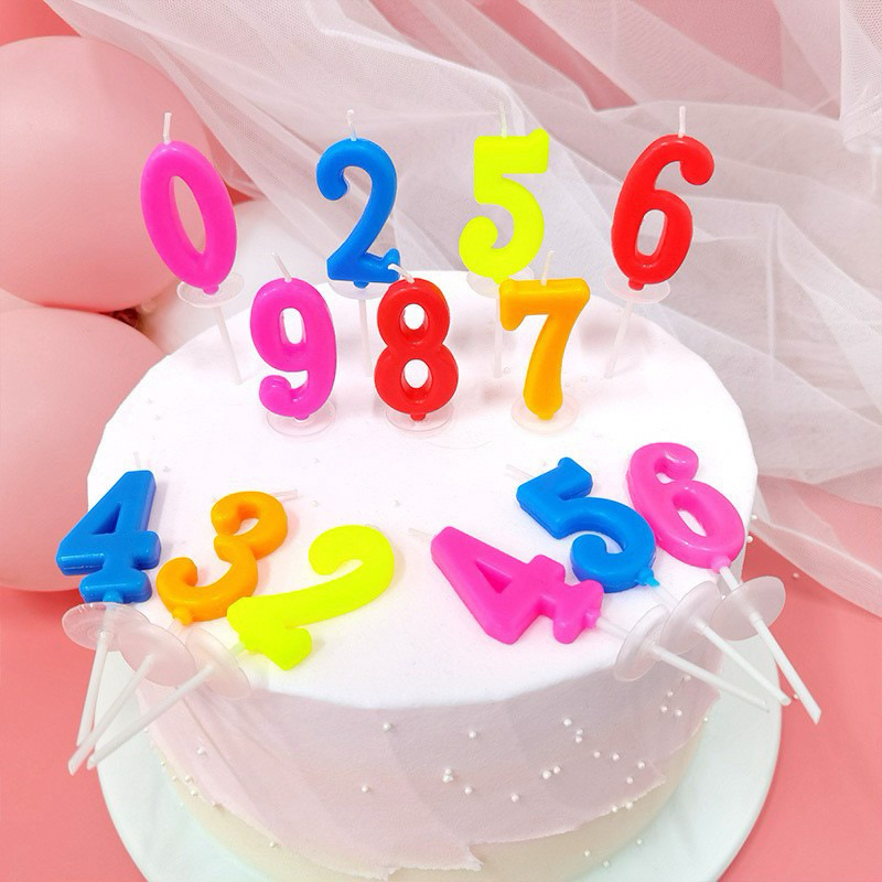 A1285 ยกกล่อง50ตัว เทียนตัวเลขแบบระบุสีตามภาพ