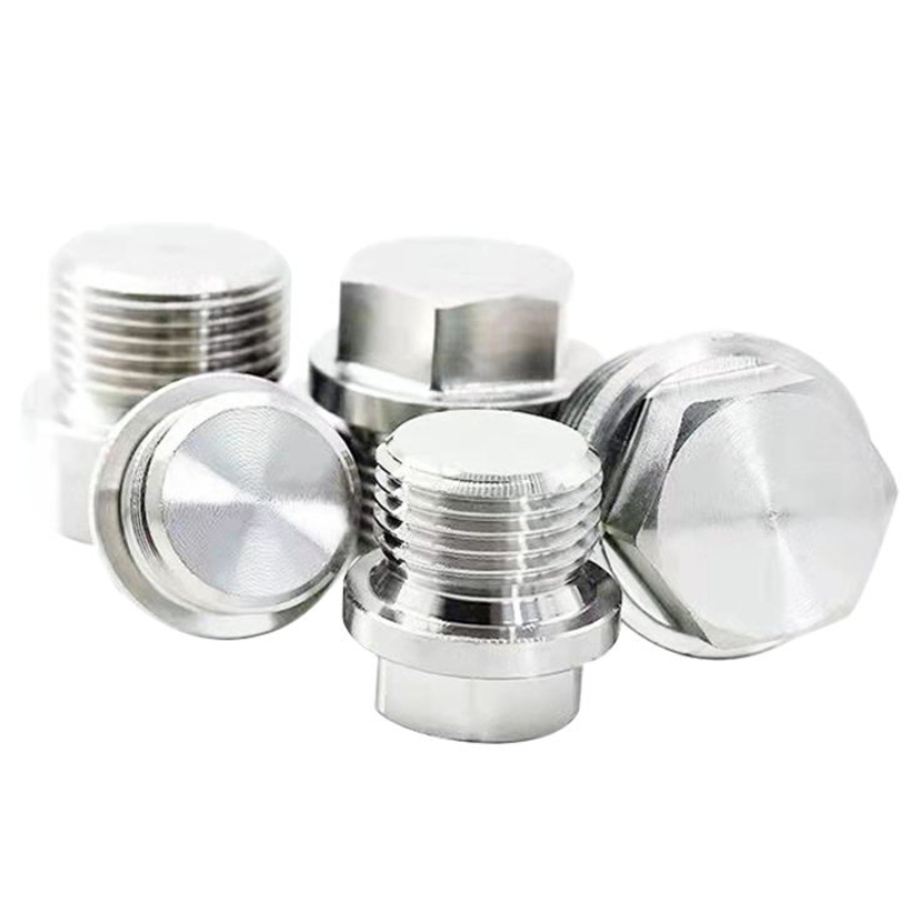 ปลั๊กสแตนเลส 304 แบบหน้าแปลนหกเหลี่ยม ขนาด G1/8 G1/4 G3/8 G1/2 G3/4