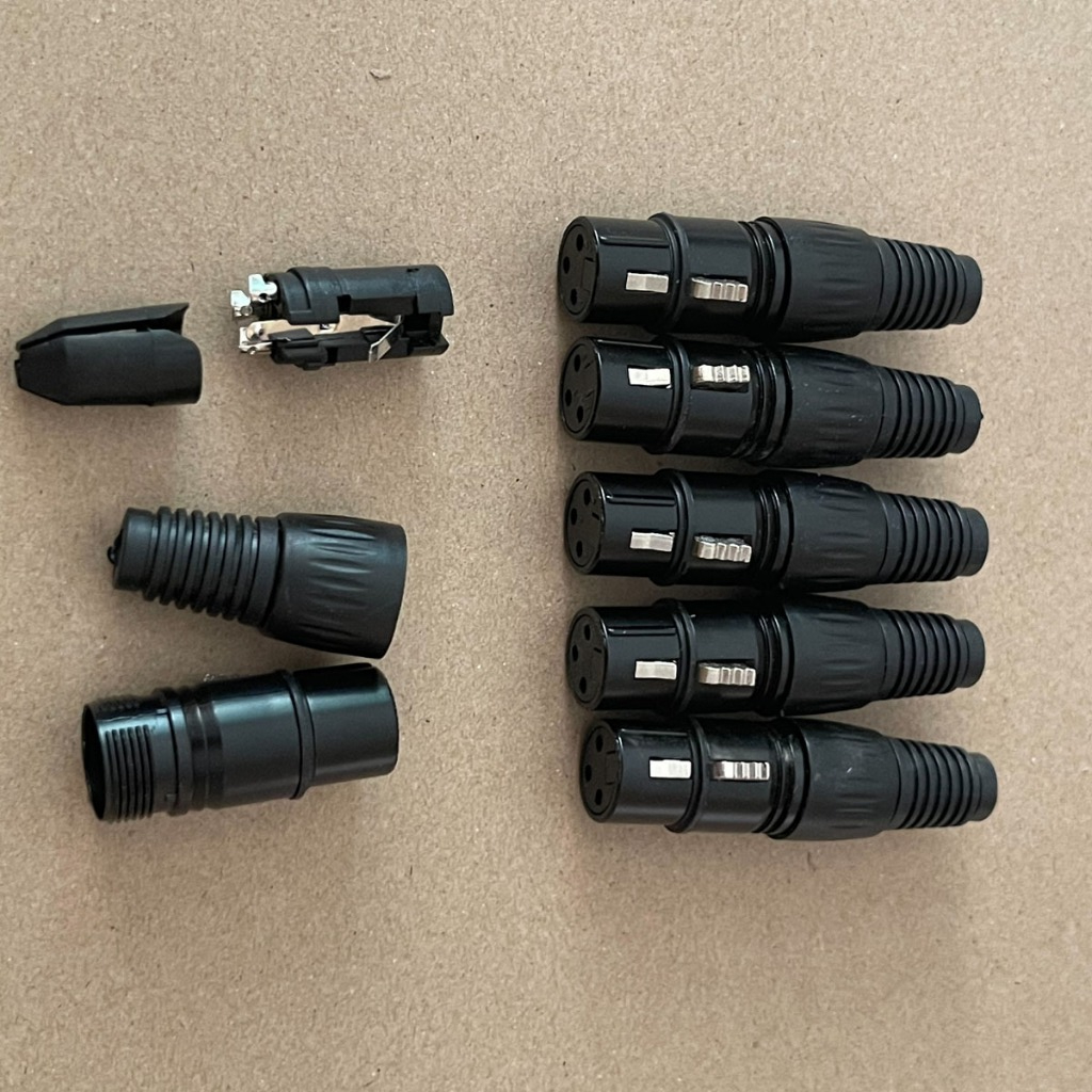 Cannon 3Pin XLR ตัวเมีย หญิง แจ็คไมโครโฟนสายไมโครโฟน Black ปลั๊กแคนนอน เมีย