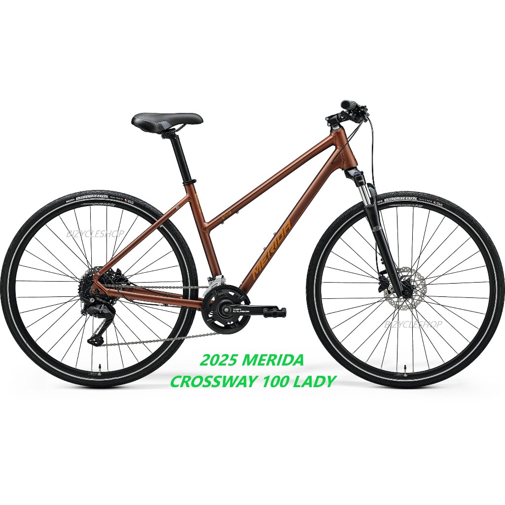 2025 MERIDA CROSSWAY 100 LADY จักรยานไฮบริดสำหรับผู้หญิง 18 สปีดดิสค์เบรค