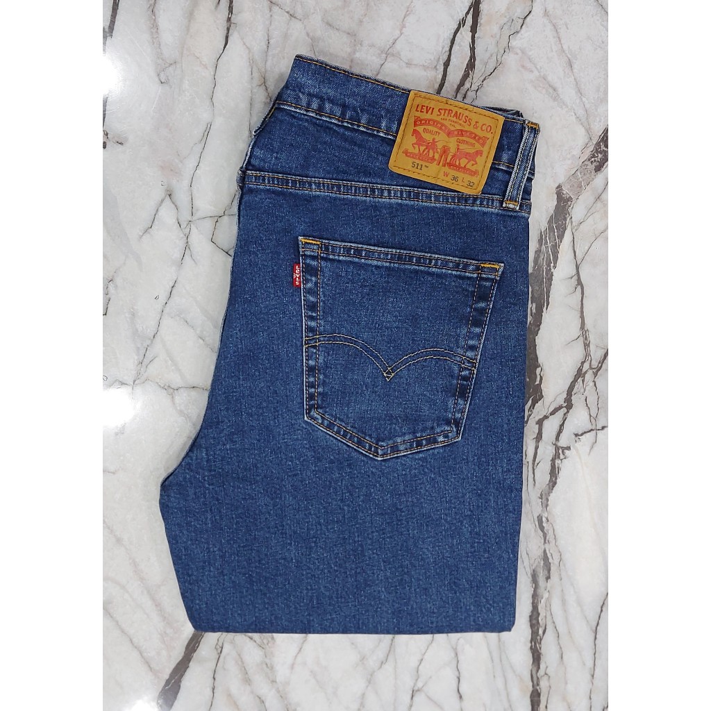 กางเกงยีนส์ มือสอง for ลีวาย 511 ขาเดฟ ซิป เอว36 ยาว31 MADE IN LESOTHO ผ้ายืดCOTTON99% (SL7)