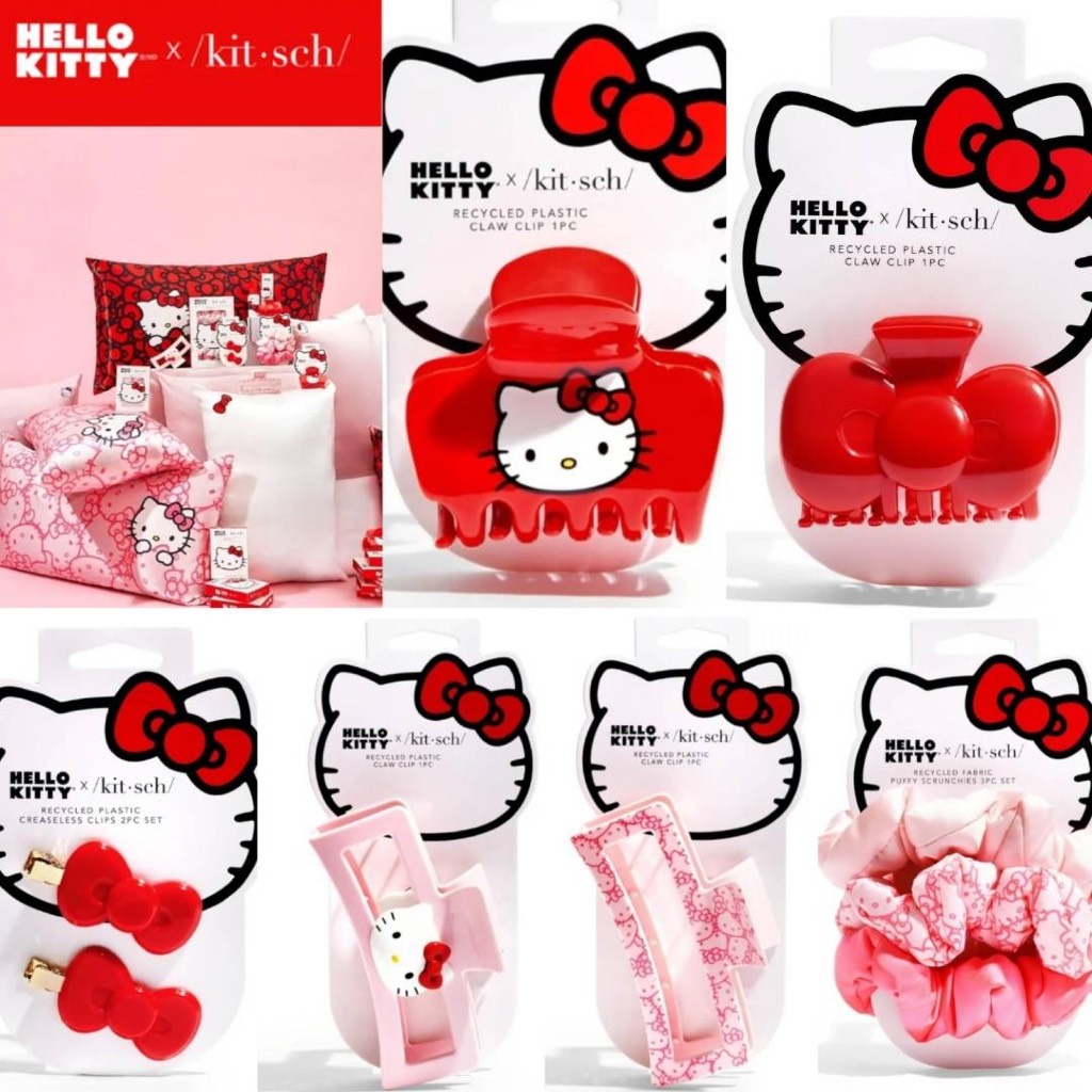 [เก็บcode ลดเพิ่ม312]Hello Kitty x Kitsch Hair Accessories  กิ๊บ ยางรัดผม ปลอกหมอน**ลิขสิทธิ์เเท้