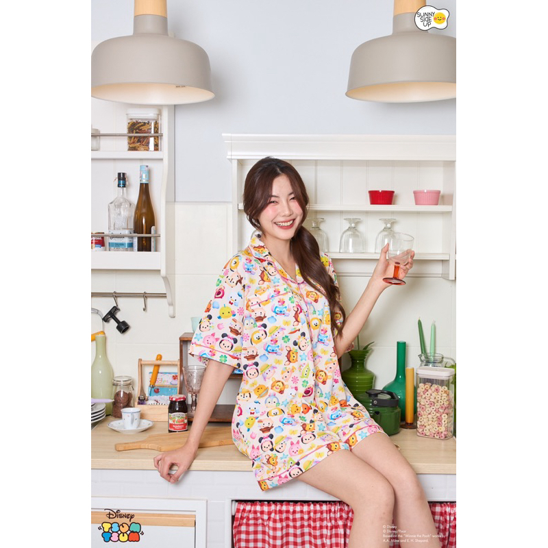 Sunnysideup - ชุดนอน Colorful Tsum Tsum ลายหัวโต พร้อมส่ง