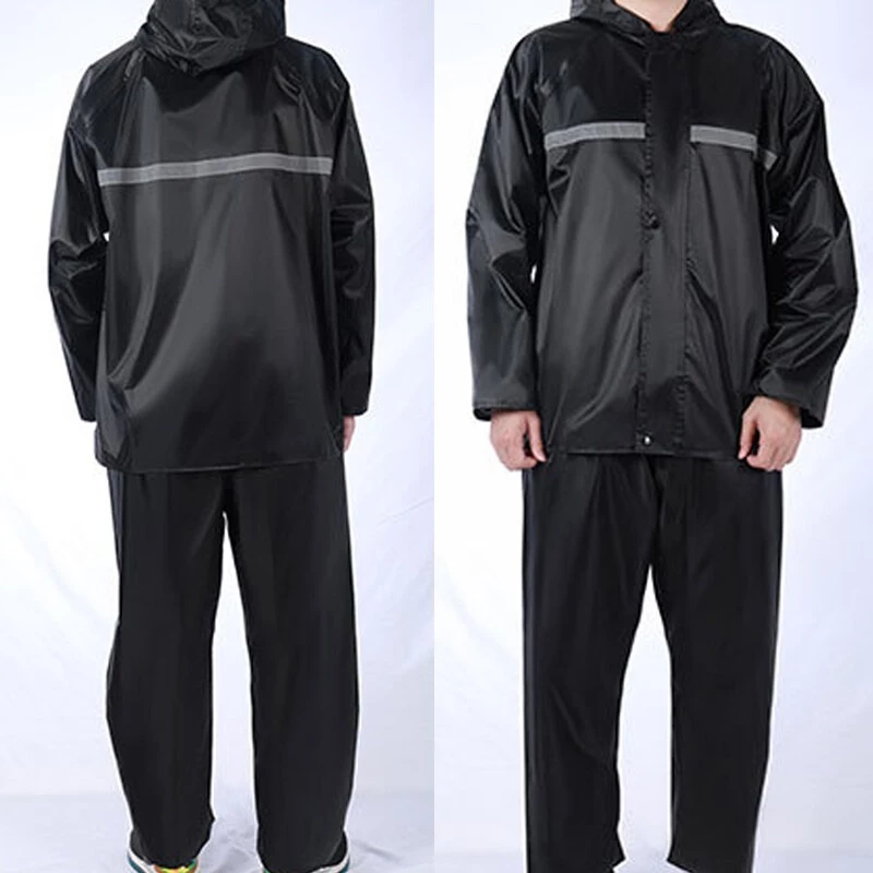 ชุดเสื้อกันฝนและกางเกงผ้าอ็อกซ์ฟอร์ดพร้อมแถบสะท้อนแสง thumbnail 3