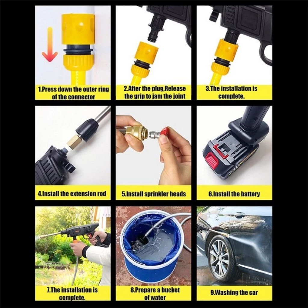 ปืนฉีดน้ำแรงดันสูง ไร้สาย เครื่องฉีดน้ำแรงดันสูง ไร้สาย รุ่น199V Pressure Washers ราคา ถูกที่สุด ดีลบีเคเค แกลเลอรีภาพที่ 7