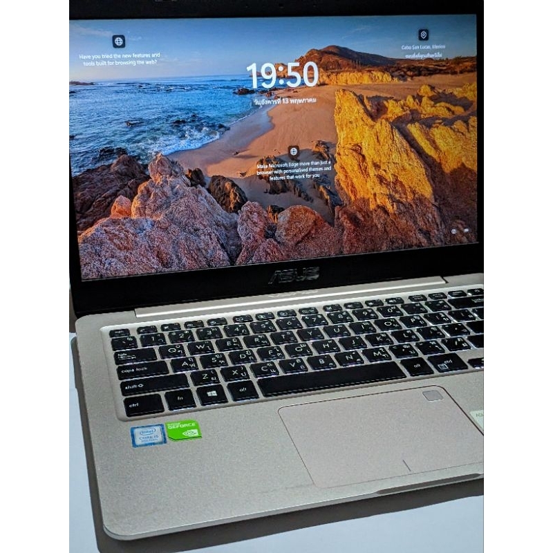 โน๊ตบุ๊คมือสอง Notebook Asus Vivobook S14 S410U Core i5 8250u 4c8t Ram 16 การ์ดจอเเยก2GB  M.2Sata 25