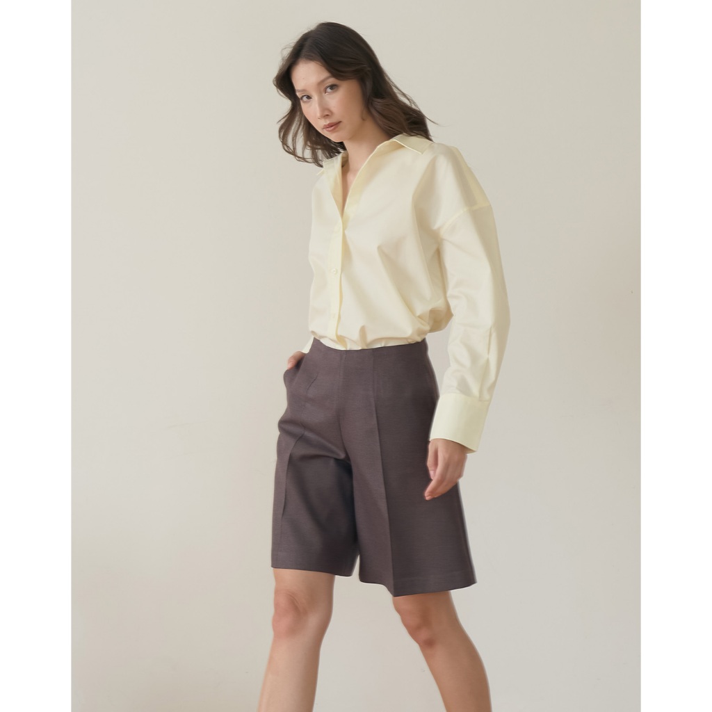 Patcha.co - Dark Brown Wool Shorts - PCCB036