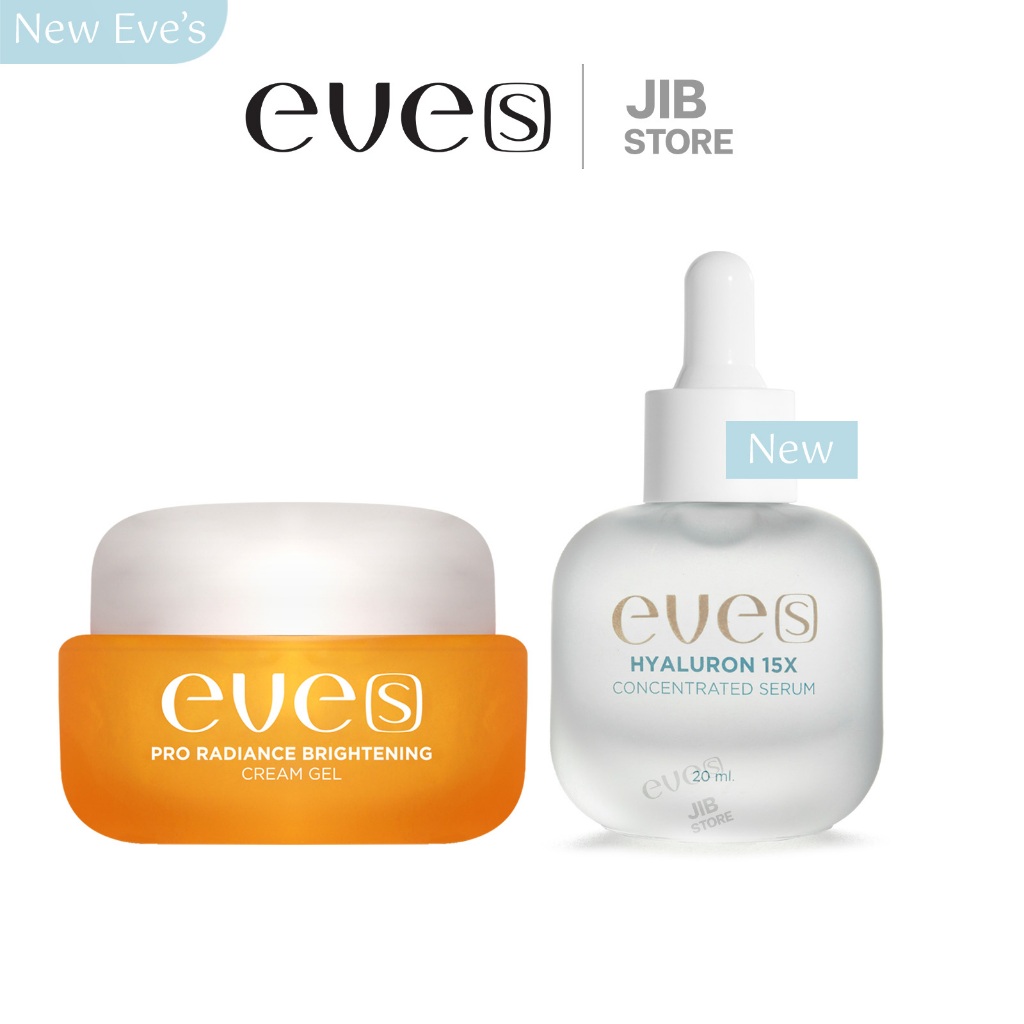 EVE'S เซตเซรั่มไฮยา & ครีมเจลส้ม แบรนด์อีฟส์ บำรุงผิวหน้า เหมาะกับปัญหาผิวหน้าหมองคล้ำ รูขุมขน