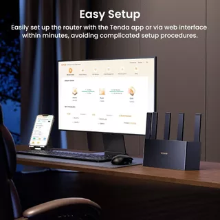 Tenda RE3L Wi-Fi 7 เราเตอร์ BE3600 Smart Router 2.4/5Ghz Wireless Easy Setup (ไม่รองรับการใส่ซิม)
