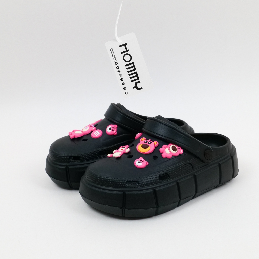 【พื้นหนา 6 CM -รุ่นใหม่2025】HOMMY รองเท้าแตะหัวโต แฟชั่น แบบมีสายรัด ใส่สบาย +จิ๊บบิท(SH-1/2)*..