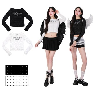 kome.offi (S-4XL) เสื้อคอกลมแขนยาว รุ่น remi top (ver. dotty…