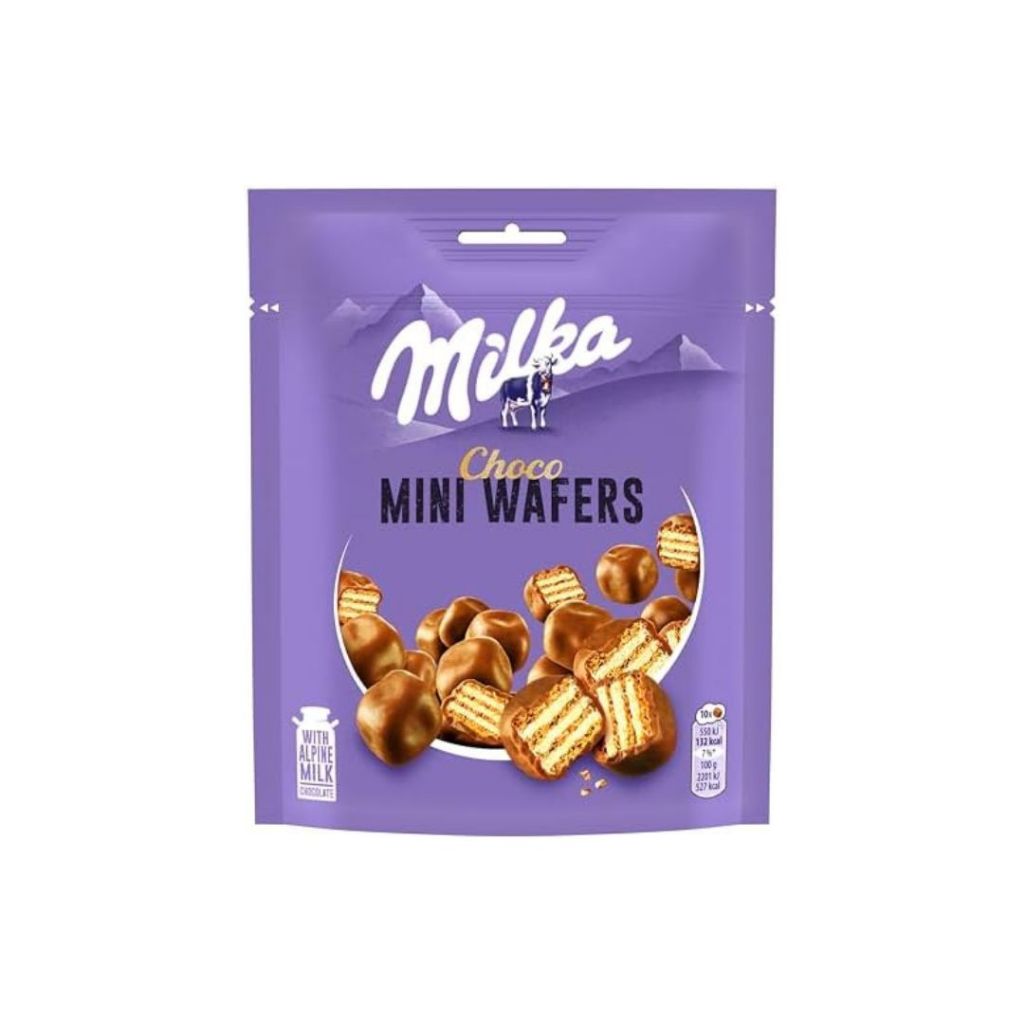 Milka Mini Wafers น้ำหนัก 110 กรัม BBF.10/12/26 จากเยอรมัน
