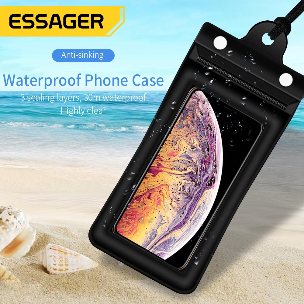 Essager เคสกันน้ำสำหรับโทรศัพท์ Xiaomi Huawei Samsung กระเป๋าใส่โทรศัพท์ป้องกันว่ายน้ำฝาครอบกันน้ำ