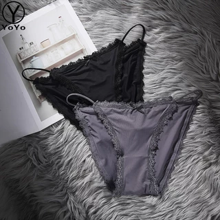 YOYO กางเกงในหญิง sexy สายเดี่ยว แต่งโบว์น่ารัก ขอบลูกไม้ เนื้อนิ่ม ใส่สบาย ระบายอากาศ แถมเซ็กซี่ อีกต่างหาก รุ่น0920