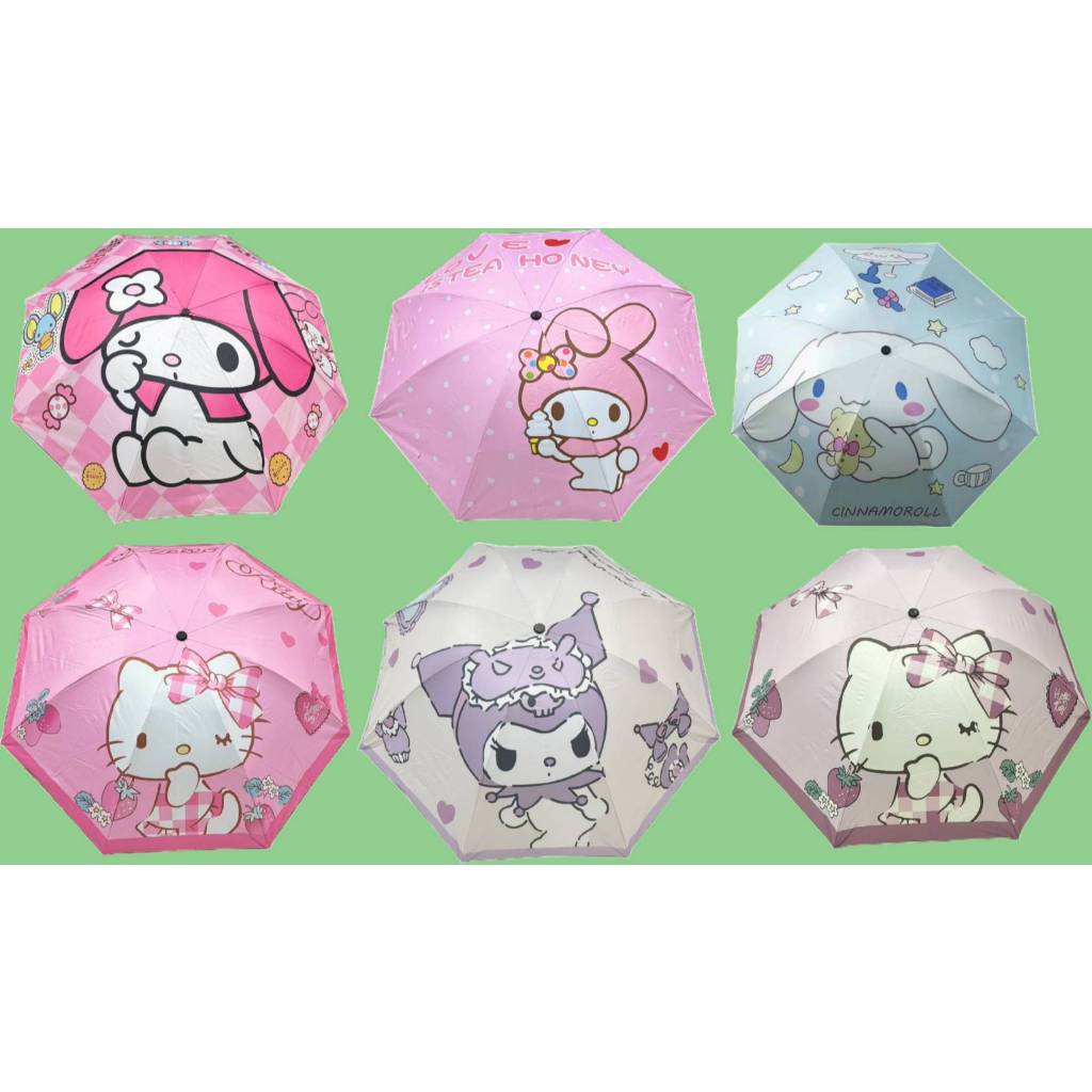 ร่มลาย คุโรมิ My Melody ลายการ์ตูนน้องแมว มี UV กันแดดกันฝน ก้านร่มแข็งแรง ลายน่ารัก🥰😍
