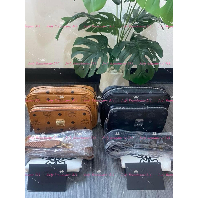 New mcm crossbody small size สีดำ/สีน้ำตาล