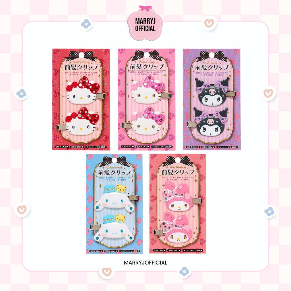 (แท้/พร้อมส่ง💗) Sanrio Hair Clip กิ๊บเพชรน้อย คอลใหม่ล่าสุด