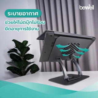 Bewell ที่วางโน๊ตบุ๊ครุ่นใหม่เพื่อสุขภาพ ปรับระดับได้ 360 องศา ระบายอากาศได้ดี