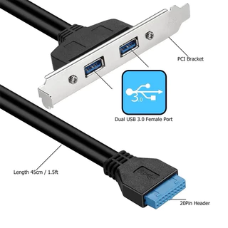 เพิ่มพอร์ตUSB 3.0 เสียบลงบอร์ด 20Pin สายยาว50cm