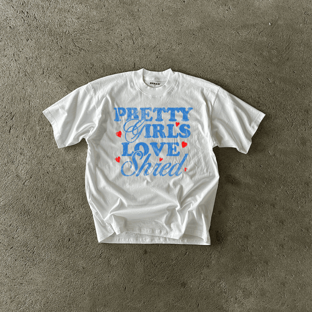 SHRED® – PARODY -BLACK & WHITE TEE – COTTON100% – เสื้อยืดทรงโอเวอร์ไซส์ลายล้อเลียน