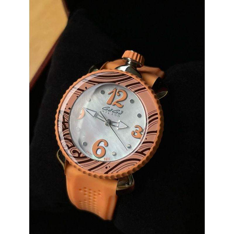 GAGA Milano 702005 Quartz Analog Watch Orange 40 mm Swissmade