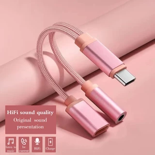 🔥ส่งจากไทย🔥สายอะแดปเตอร์หูฟังตัวแปลงเสียงสองในหนึ่ง TypeC ถึง 3.5 มม. เครื่องชาร์จสาย