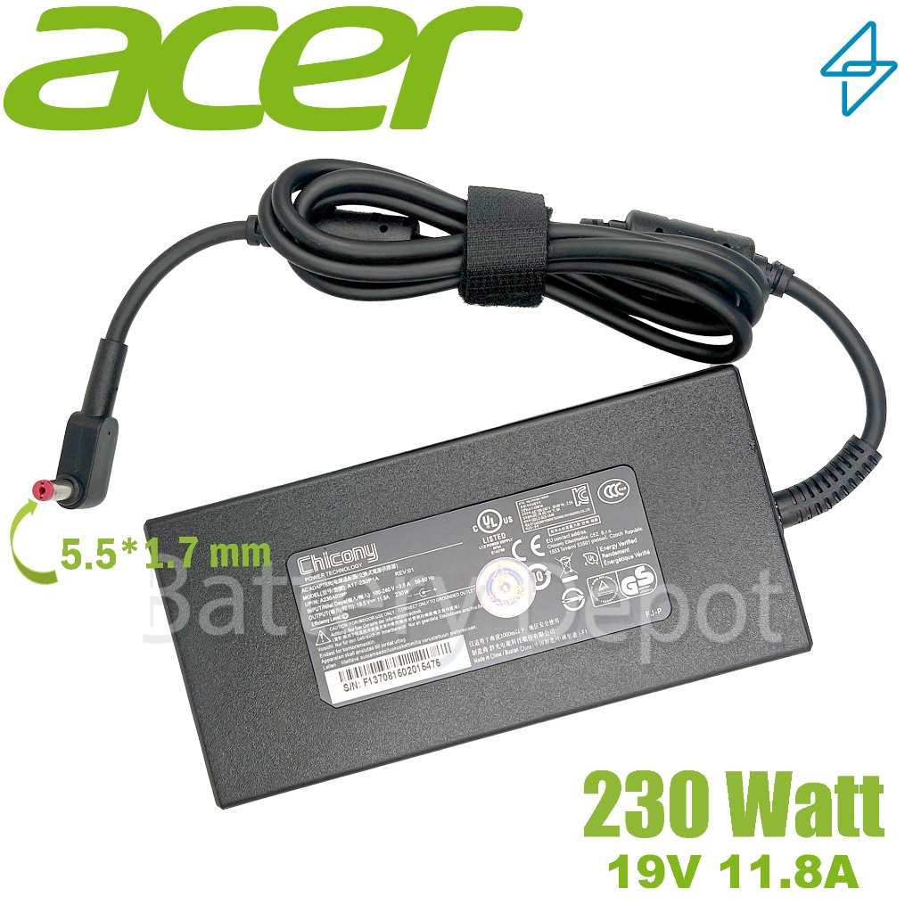 Acer Adapter ของแท้ (Predator Triton 300 PT315-52 / Nitro 16 AN16-41-R4ZR / 230w 5.5 / Predator Heli
